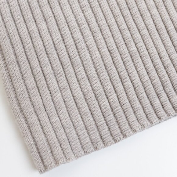 MUJI Neutral Washable Wool Turtleneck Ribbed Knit Sweater Beige Small - Picture 8 of 10